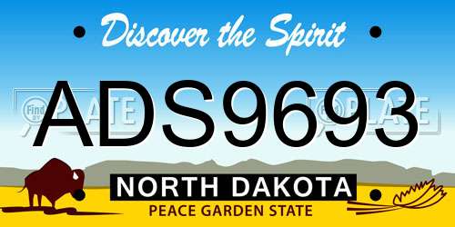 ADS9693 North Dakota License Plate