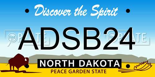 ADSB24 North Dakota License Plate