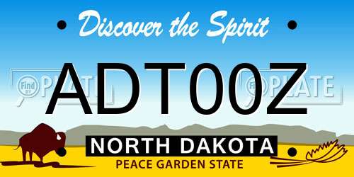 ADT00Z North Dakota License Plate