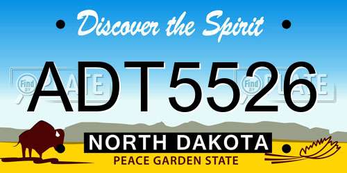 ADT5526 North Dakota License Plate