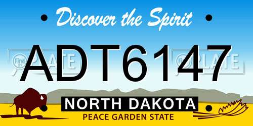 ADT6147 North Dakota License Plate