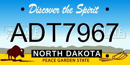 ADT7967 North Dakota License Plate