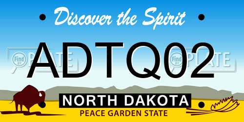 ADTQ02 North Dakota License Plate