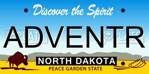 ADVENTR North Dakota License Plate