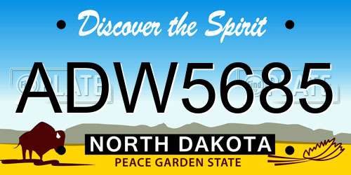 ADW5685 North Dakota License Plate