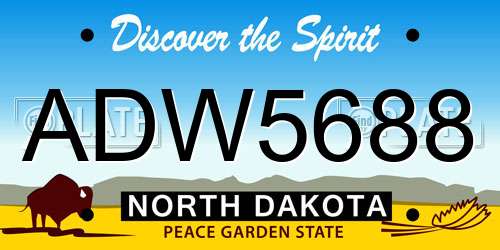 ADW5688 North Dakota License Plate