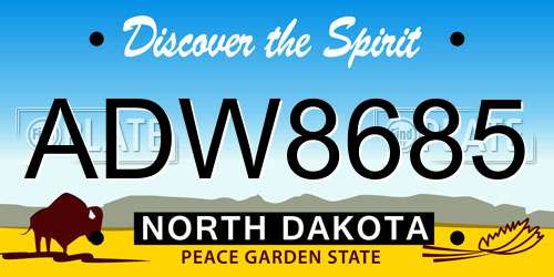 ADW8685 North Dakota License Plate