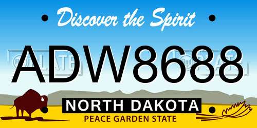 ADW8688 North Dakota License Plate