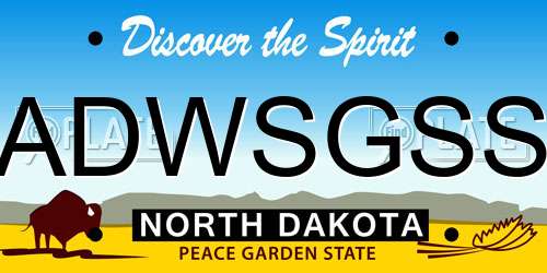 ADWSGSS North Dakota License Plate