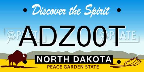 ADZ00T North Dakota License Plate