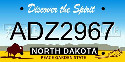 ADZ2967 North Dakota License Plate