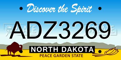 ADZ3269 North Dakota License Plate