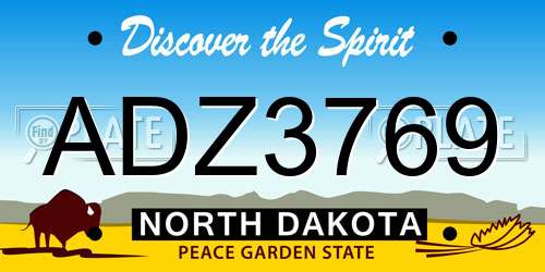 ADZ3769 North Dakota License Plate