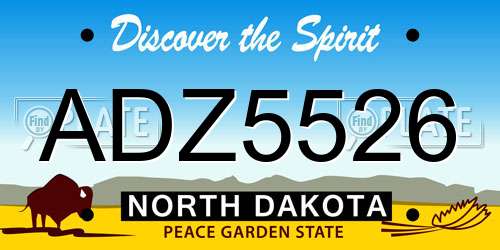 ADZ5526 North Dakota License Plate