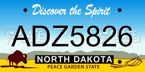 ADZ5826 North Dakota License Plate