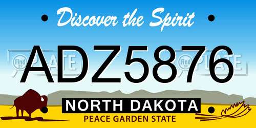 ADZ5876 North Dakota License Plate