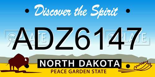 ADZ6147 North Dakota License Plate