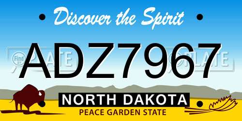 ADZ7967 North Dakota License Plate