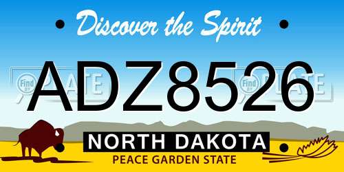 ADZ8526 North Dakota License Plate