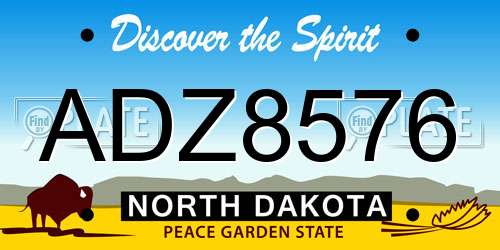 ADZ8576 North Dakota License Plate