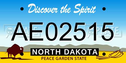AE02515 North Dakota License Plate