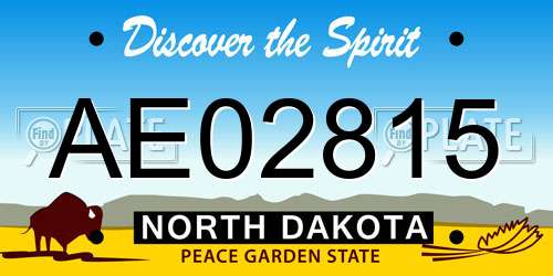 AE02815 North Dakota License Plate