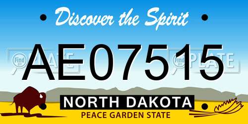 AE07515 North Dakota License Plate