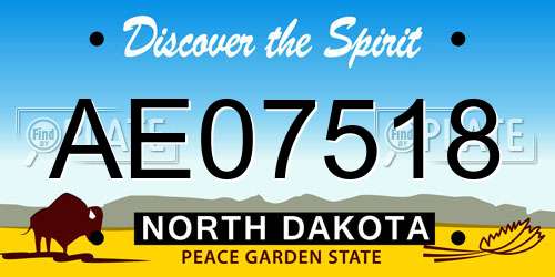 AE07518 North Dakota License Plate