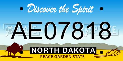 AE07818 North Dakota License Plate