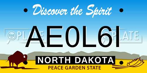 AE0L6I North Dakota License Plate