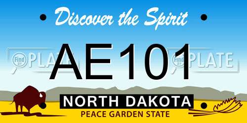AE101 North Dakota License Plate