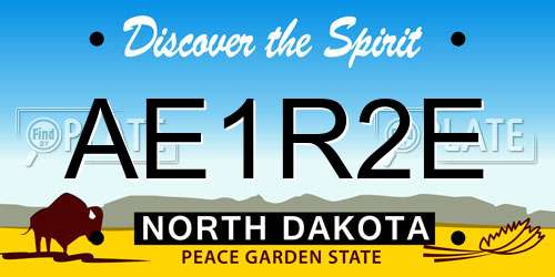AE1R2E North Dakota License Plate