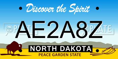 AE2A8Z North Dakota License Plate