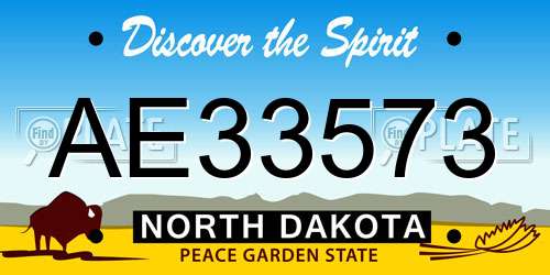 AE33573 North Dakota License Plate