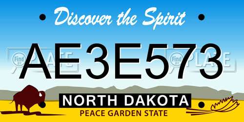 AE3E573 North Dakota License Plate