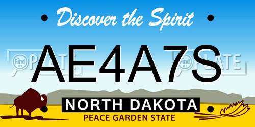 AE4A7S North Dakota License Plate