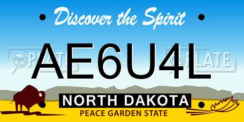 AE6U4L North Dakota License Plate