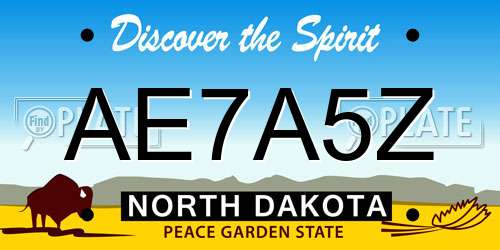 AE7A5Z North Dakota License Plate