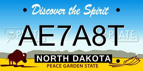 AE7A8T North Dakota License Plate