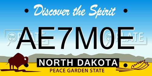 AE7M0E North Dakota License Plate