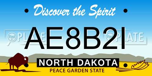 AE8B2I North Dakota License Plate
