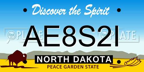 AE8S2I North Dakota License Plate