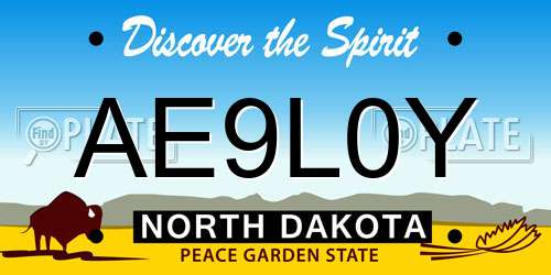 AE9L0Y North Dakota License Plate