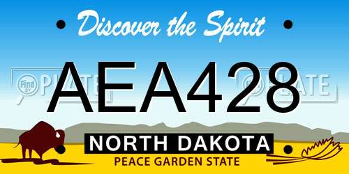 AEA428 North Dakota License Plate