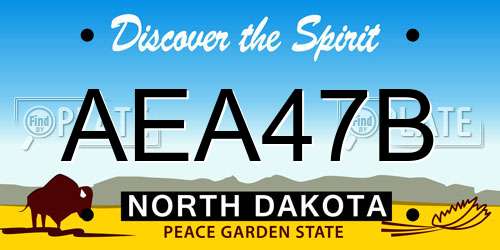 AEA47B North Dakota License Plate