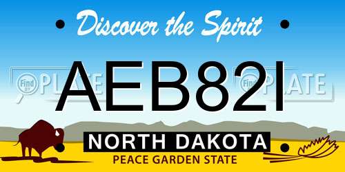 AEB82I North Dakota License Plate