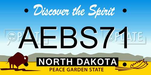 AEBS71 North Dakota License Plate