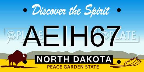 AEIH67 North Dakota License Plate