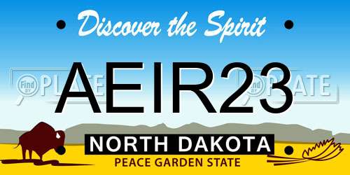 AEIR23 North Dakota License Plate