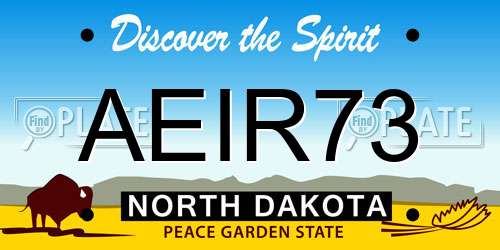 AEIR73 North Dakota License Plate